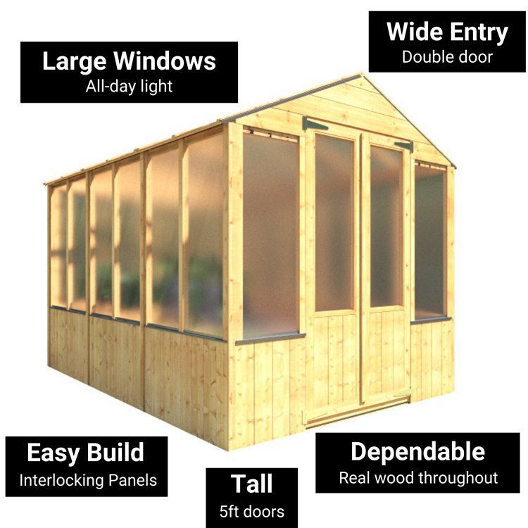 BillyOh 4000 Lincoln Wooden Polycarbonate Greenhouse